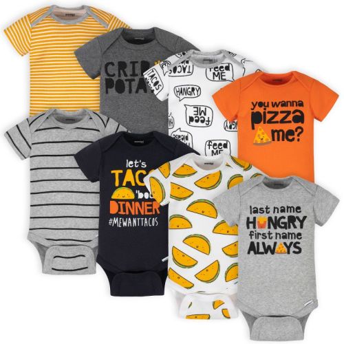 Onesies Brand Baby Boys' Bodysuits - Hungry - 3-6 Months - 8-pack