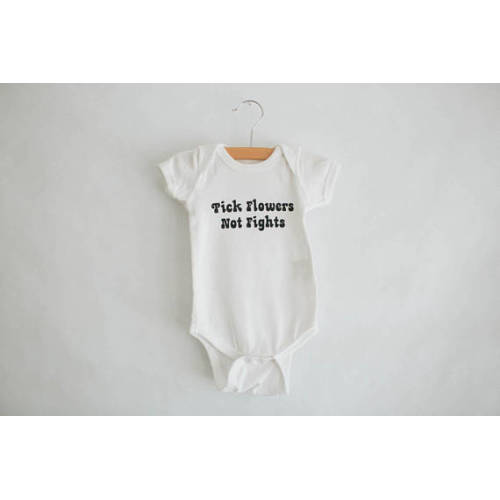 Pick Flowers Not Fights onesie by The Bee & The Fox Made in