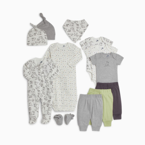 Small Story 12-Piece Essentials Layette Set - Crazy Dogs, 0-3 M