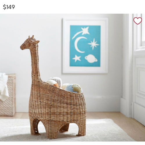 Giraffe Shaped Wicker Basket | Nursery Storage | Pottery Barn Kids