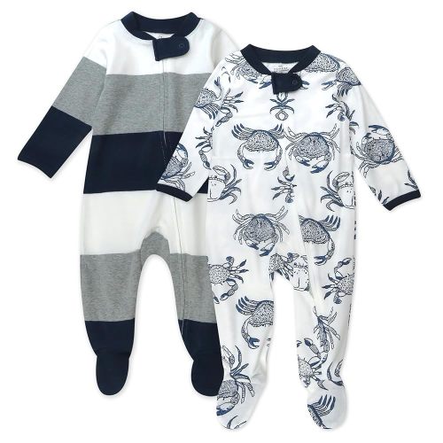HonestBaby Baby Sleep N' Play One-Piece Zip-Front Footed Organic Cotton Pajama Sleeper