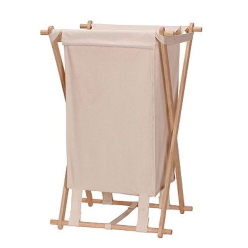 Household Essentials Wood X-Frame Laundry Hamper