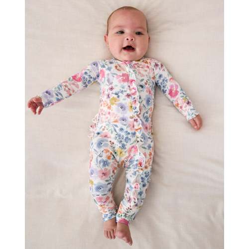 Little Sleepies Tiny Blooms Ruffle Zippy - 6-9 months