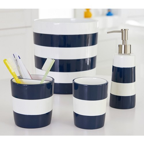 Navy Stripe Kids Bathroom Set | Pottery Barn Kids