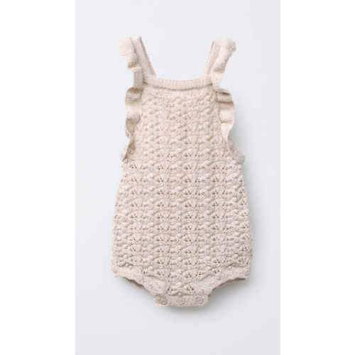 ROMANTIC KNIT ROMPER - Light beige | ZARA United States