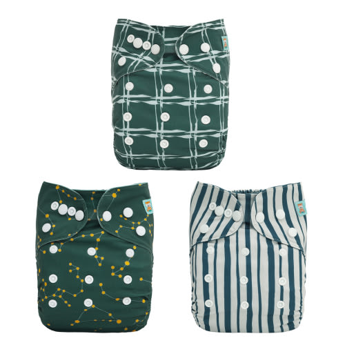 3-Pack & 6-Pack Waterproof Diaper Covers & Swim Diapers – Adjustable Reusable Diaper Shells