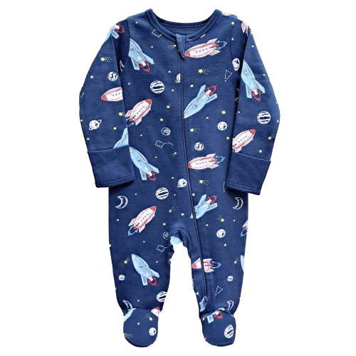 Wonder Nation Baby Sleep Play Pajamas, Preemie-6/9M, 100% Cotton, Zipper Closure