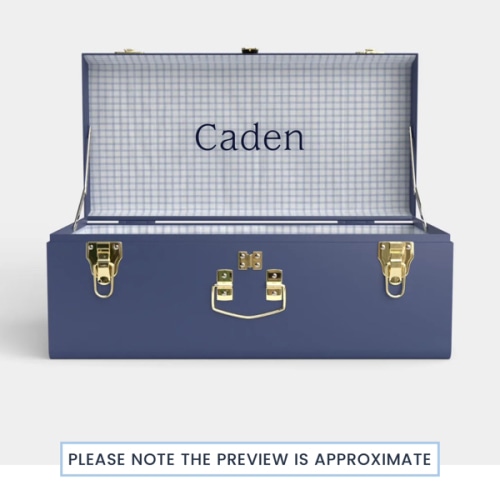 Petite Classic Trunk - Navy - Picnic in Blue / Embroidery