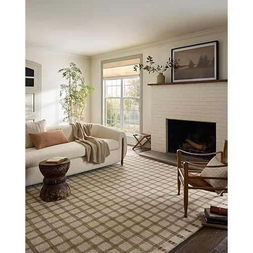 Loloi Magnolia Home by Joanna Gaines Waylon Collection WAY-02 Natural/Rust 7'-9" x 9'-9" Area Rug