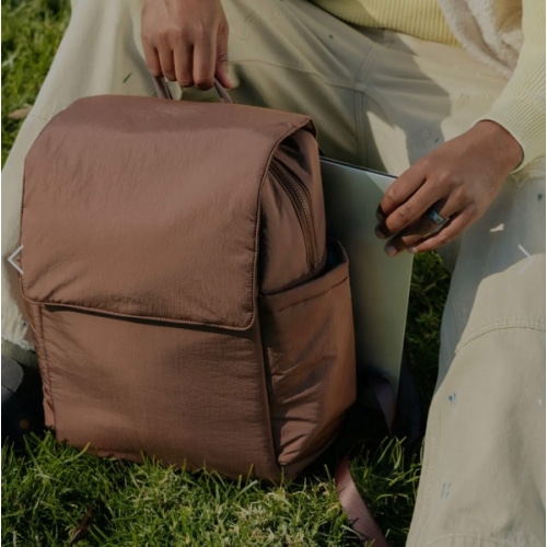 Diaper Backpack with Laptop Sleeve - HAZELNUT