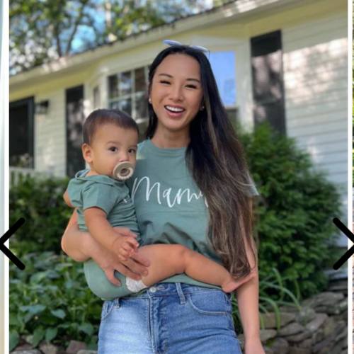 “Mama" and "Mini" Cursive T-Shirt Bundle - Forest