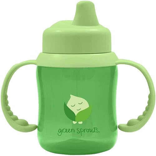 green sprouts Non-spill Sippy Cup | One-way valve for easy transition from bottle | Prevents leaks & encourages sucking, Firm spout made from safer plastic, Dishwasher safe