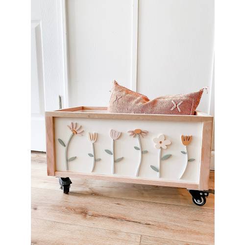 Wildflower Toy Chest - girl's room - toy storage - nursery decor - 1st birthday - baby shower - flowers - wildflowers