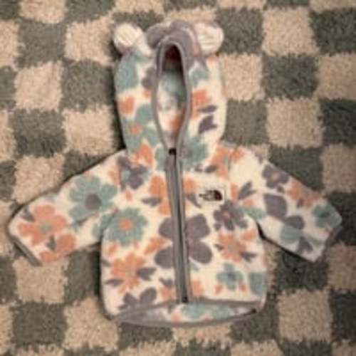 North Face Campshire Full Zip Jacket Hooded Floral Fleece 0-3M Girls