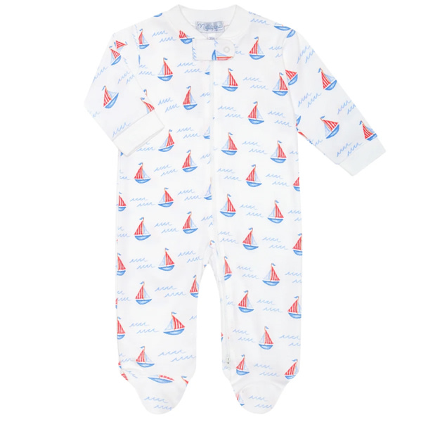 Sailboats Zipper Footie – Nellapima