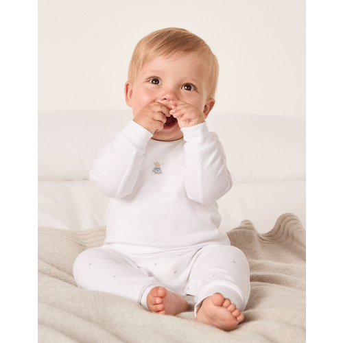 Organic Cotton Bedtime Friends Mock Top Sleepsuit (0–9mths) | Baby Sleepwear | The White Company US