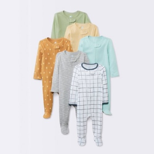 Baby Boys' 6pk Cotton Sleep N' Play - Cloud Island™, Color: Yellow, Size: 3-6M