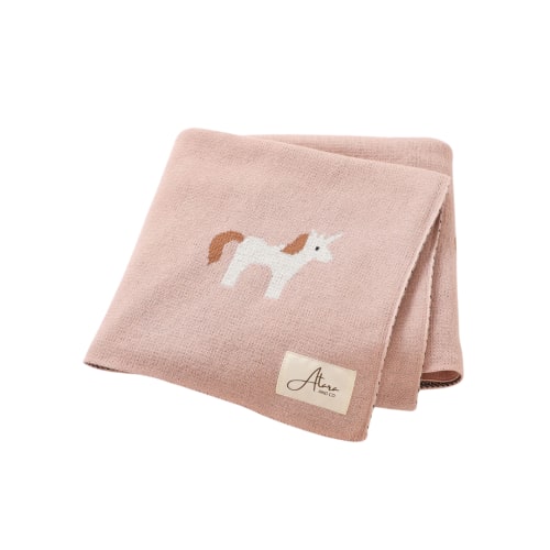 Soft Knitted Baby Blanket - Unicorns – Atara & Co
