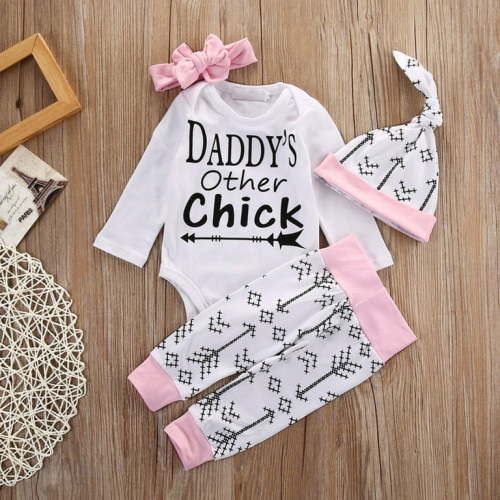 BULLPIANO Infant Baby Girl Romper Pants Headband Hat Clothes Outfit Set 3-6 Months