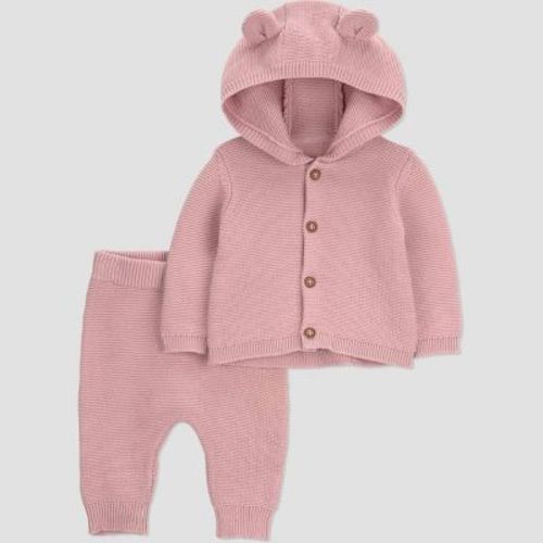 Carter's Just One You® Baby Girls' 2pc Hooded Bear Sweater and Jogger Pants Set - Pink