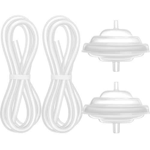 [4-Count] Papablic Backflow Protector and Tubing Compatible with Spectra S1 Spectra S2 Spectra 9 Plus Breast Pumps, Not Original Spectra Pump Parts, BPA/DEHP Free