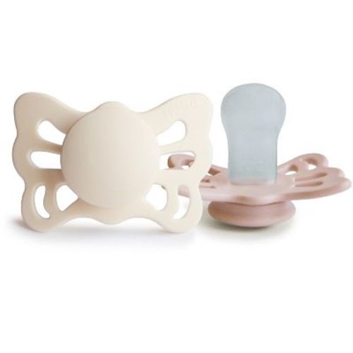 Frigg Butterfly Anatomical Silicone Pacifier 2-pack (0-6 Months) Cream/blush 0-6 Months