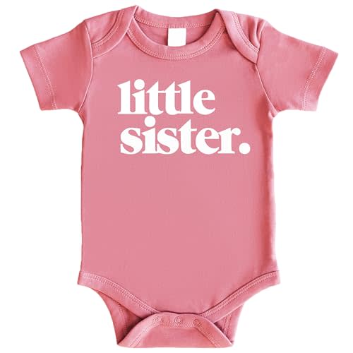 Olive Loves Apple Little Sister Bodysuit for Baby Girls Sibling Outfit