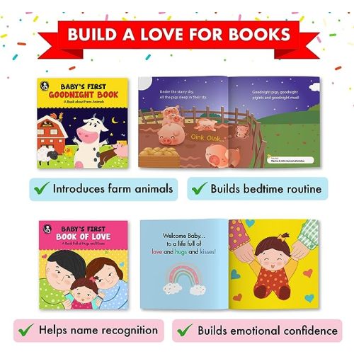 Madame Curie’s Baby's First Library | Baby Toys, Gifts for 0-3-6 Months, 0 to 1 Year Old| Baby Shower Gifts, Toddler Board Books | Newborn Girl & Boy, Infant Toys. - For 0-12 Months Old