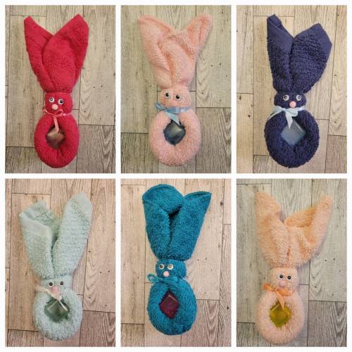 Standing BooBoo Bunny Washcloth, BooBoo Bunny, BooBoo Washcloth Bunny with reusable ice cube
