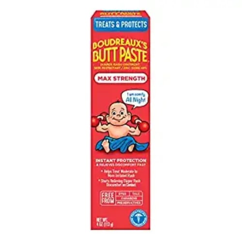 Boudreaux's Butt Paste Maximum Strength Diaper Rash Cream, Ointment for Baby, 4 oz Tube - 4 Ounce
