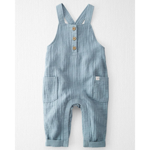 Baby Organic Cotton Gauze Overalls in Blue - Carter's | Carter's