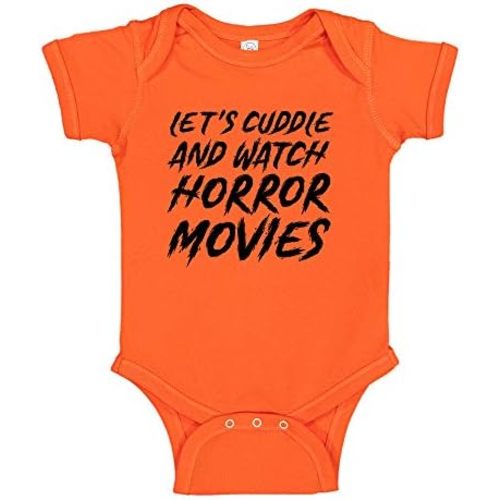 Let's Cuddle and Watch Horror Movies Baby Bodysuit or Toddler T-Shirt Halloween Spooky Baby Clothes
