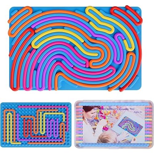 Sensory Fidget Toys for Kids Toddler Boys ,Sensory Activity Board for Stress Anxiety Autistic ADHD, Calm Down Travel Airplane Essentials Toys for 3+ Year Old, Stuffers Gifts for Teen Girls