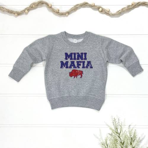 Mini Mafia Buffalo Football Kids Sweatshirt | Buffalo Football Toddler Sweatshirt | Unisex Kids Sports Fashion | Buffalo New York Gift