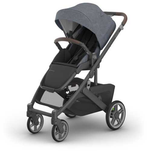 UPPAbaby Cruz V3 Stroller - Julian (Dusty Blue Melange / Carbon Frame / Chestnut Leather)