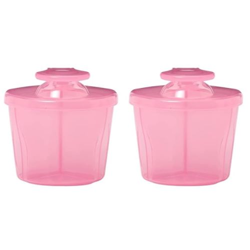 Dr. Brown's Baby Formula Dispenser with Snap-On Lid for On-The-Go Feedings,Milk Powder Dispenser for Traveling with Infant,Pink Pack of 2
