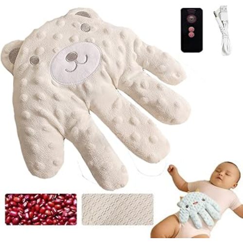 Baby Soothing Palm, Baby Patter for Sleep, Baby Startle Prevention Hand Glove, Electric Baby Hand Sleep Soothers Pillow, Red Bean Filling, Cute for Newborns, Baby Girl, Baby Boy (C)