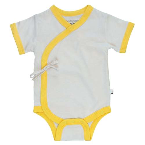 Baby Solid Short Sleeve Kimono Bodysuit