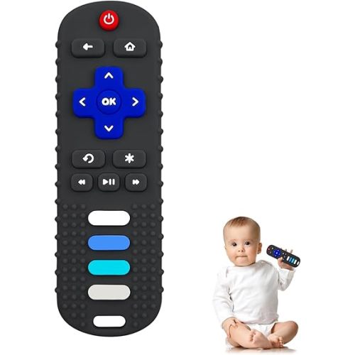 YAPROMO Baby Teething Toys,2 Pcs TV Remote Control Shape Teether Toys,Food Grade Silicine Chew Toy