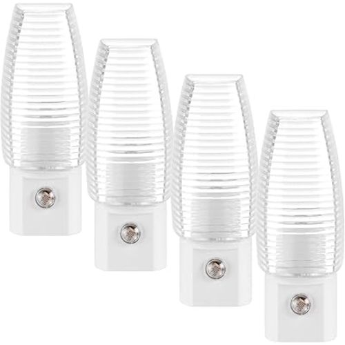 Maxxima MLN-16 LED Plug in Night Light - Features Auto Dusk to Dawn Sensor 5000K Daylight, 5 Lumens, Ideal for Bedroom, Bathroom, Hallway, and Senior Living Use - 4 Pack