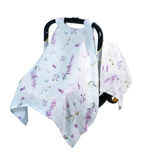 Muslin Car Seat Cover for Babies - Soft & Breathable Infant Carrier Canopy, Lightweight Sunshade for Summer, Universal Fit for Baby Boys & Girls