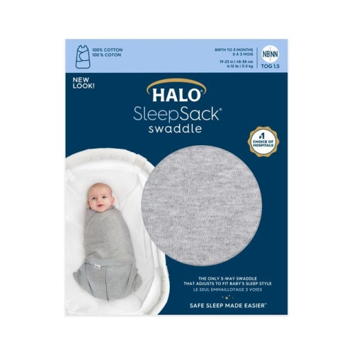 Heather Gray Cotton Swaddle | HALO