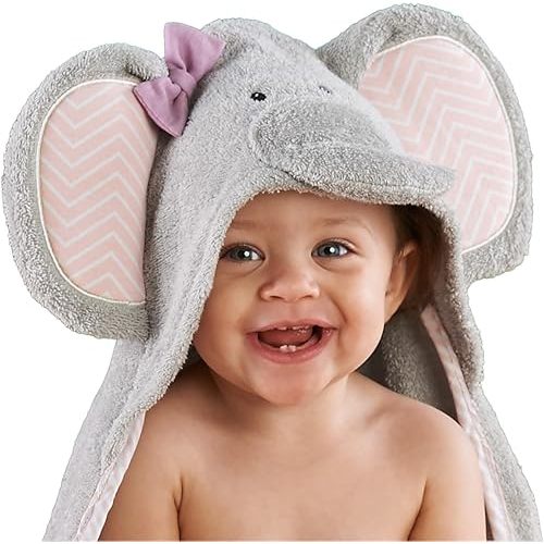 Baby Aspen "Splish Splash Elephant Bath Hooded Towel/Baby Robe, 0-9 Months