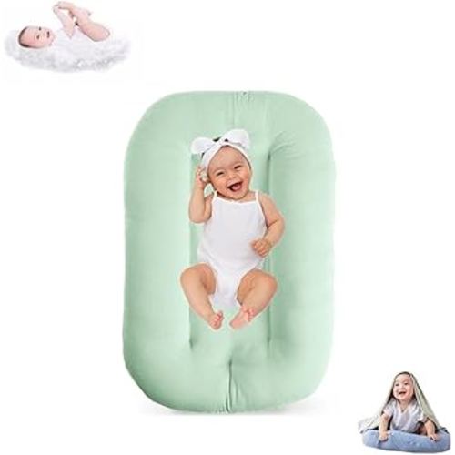 Lucakuins Baby Lounger for Infants 0-12 Months, Bionic Design Baby Lounger Soft Organic Cotton Breathable Lounger, Newborn Babies Essentials Gifts (G)