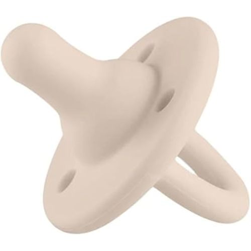 Lee Lee and Me Paci - Sand Color - 100% Medical Grade Silicone Pacifier Breast-Like Nipple Design for Better Latch - Size 0-18 Months