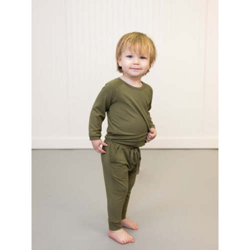 Long Sleeve Jogger Set in Olive