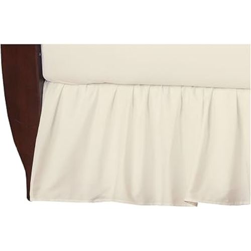 American Baby Company 100% Natural Cotton Percale Ruffled Crib Skirt, Cream, 52"L x 28"W + 13.5"