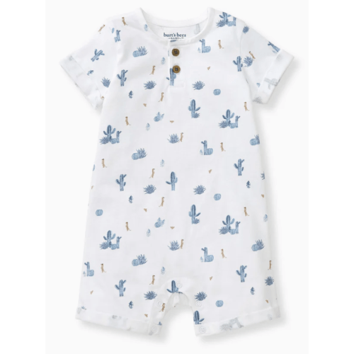 Desert Life Organic Cotton Baby Boy Romper – Burt's Bees Baby (Color: Underwater / Size: 6-9 months)