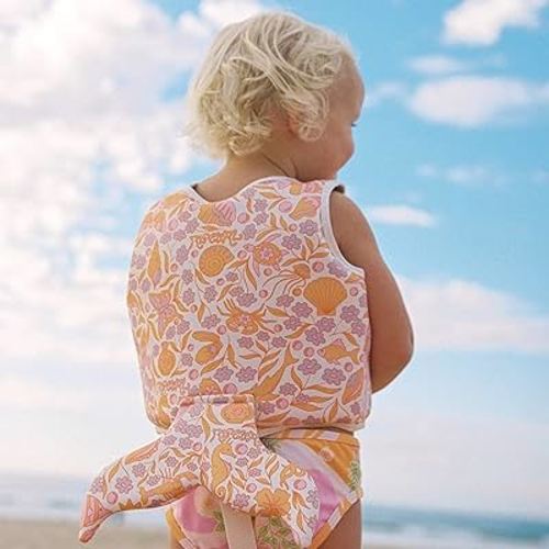 SUNNYLiFE Swim Vest - Constructed with Neoprene Plus a Secure Front Zip and Develop Water Confidence. | Toddler Swim Vest (Ocean Magic | Pink 3D, 1-2)