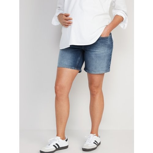 Maternity Full Panel OG Straight Jean Shorts -- 5-inch inseam